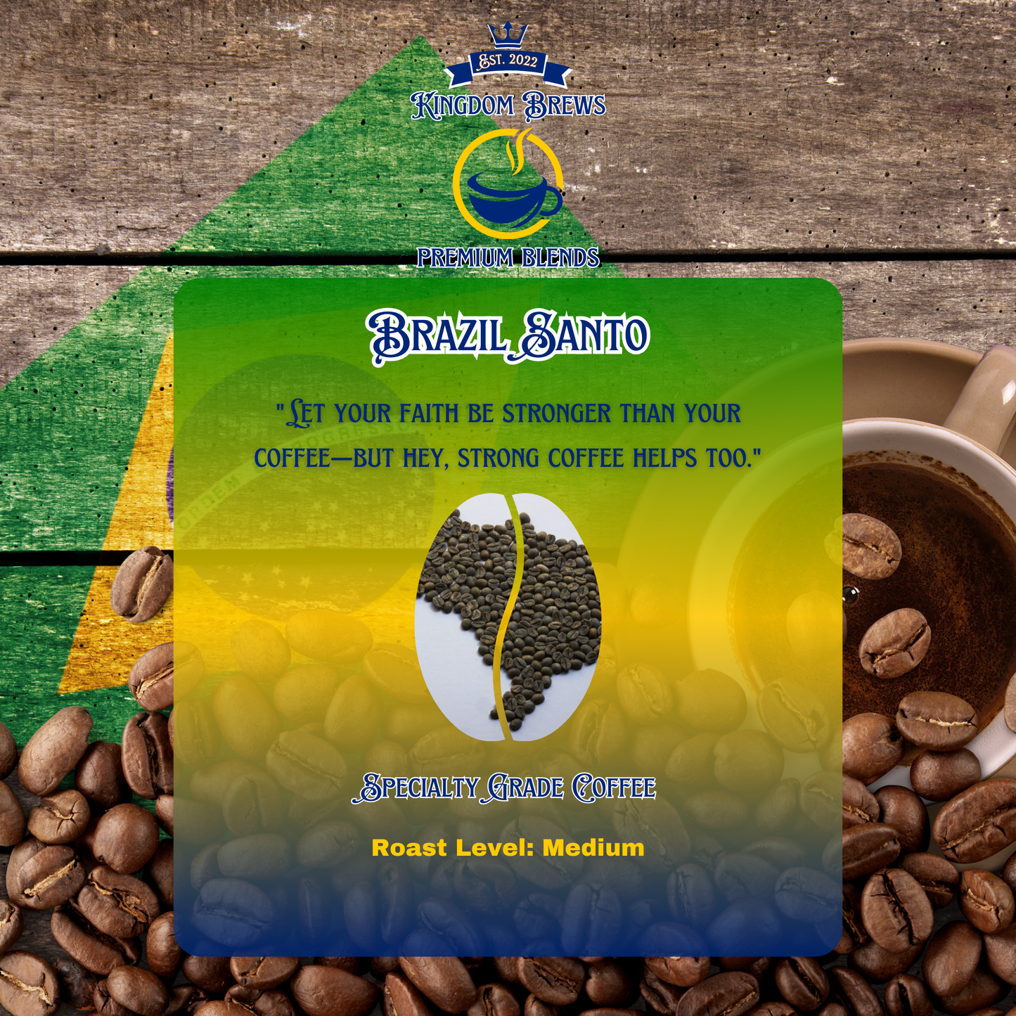 Brazil Santo Single Origin Coffee sold at KingdomBrews.com