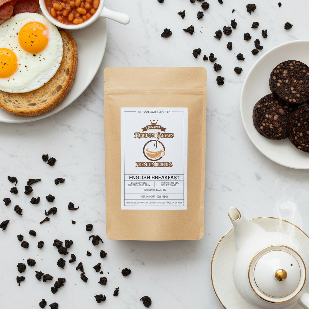 English breakfast loose leaf Indian and African Black tea sold on KingdomBrews.com