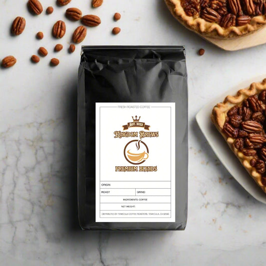 Pecan Pie Flavored Coffee sold at KingdomBrews.com