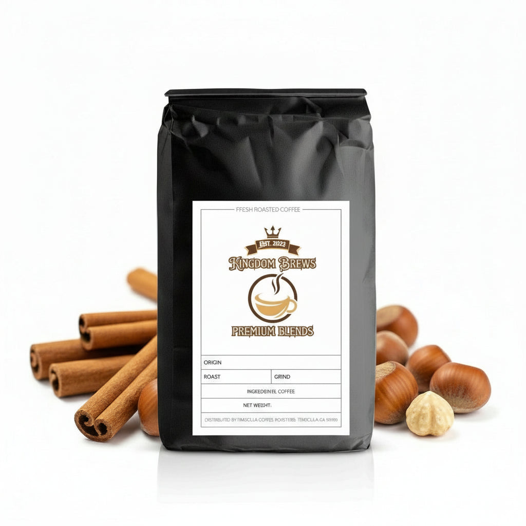 Cinnamon Hazelnut coffee bag sold at KingdomBrews.com