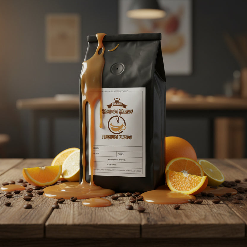 Peru Single origin Coffee Black coffee bag with a label on a white background